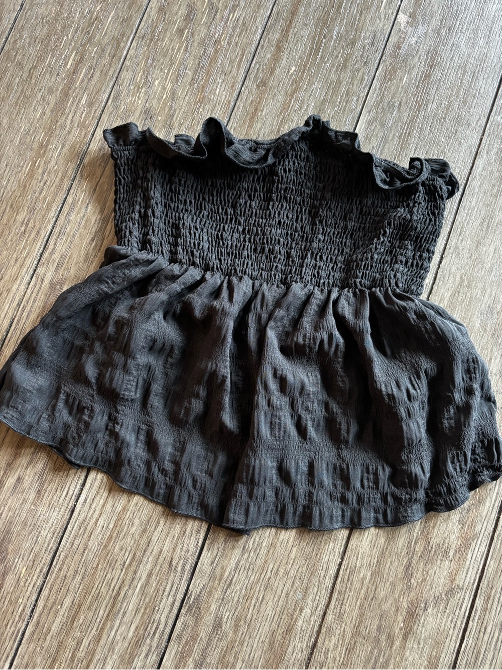 Women’s Black Smocked Ruffle Top - Classic Summer Staple